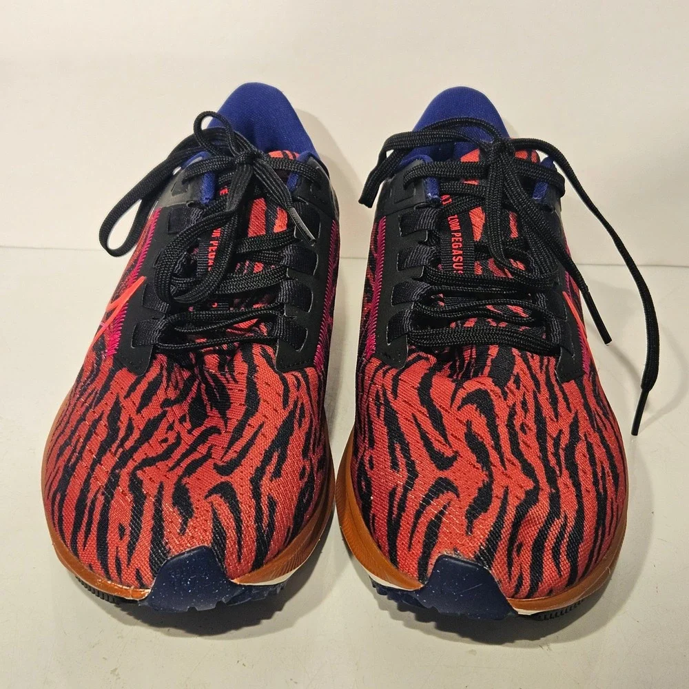 Nike Air Zoom Pegasus 38 8.5 Red Black Tiger Stripe DQ7650-800 Running Shoes